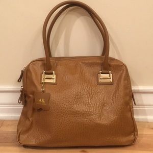 Anne Klein camel leather handbag